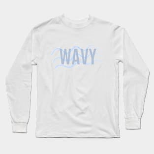 "Wavy" Graphic Design Long Sleeve T-Shirt